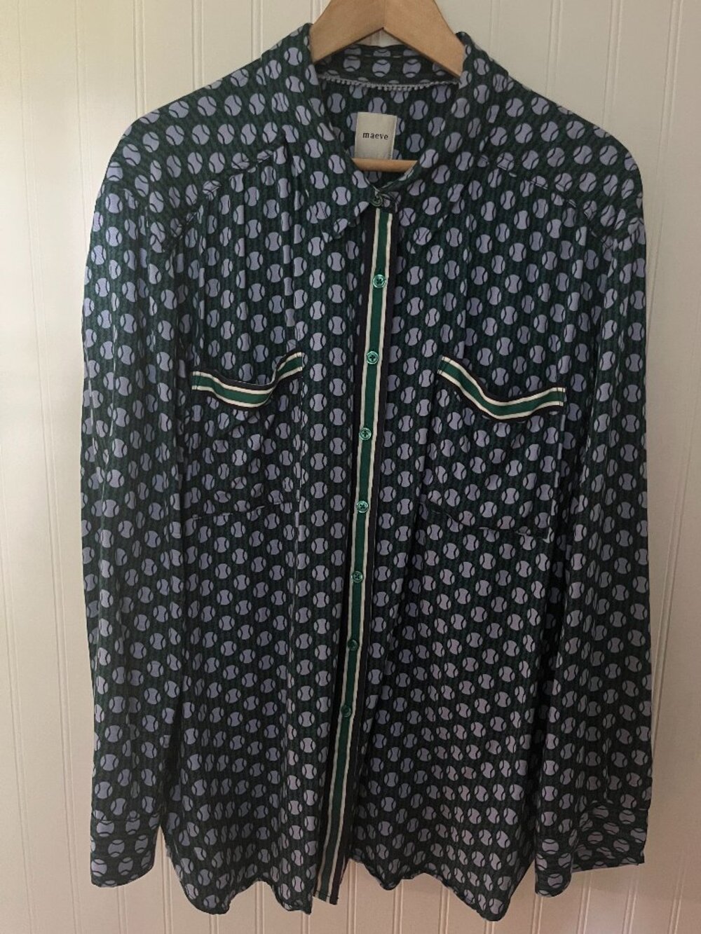 Anthropologie- Maeve Silken Buttondown Shirt - L